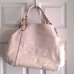 Gili Italian croco ivory bag
